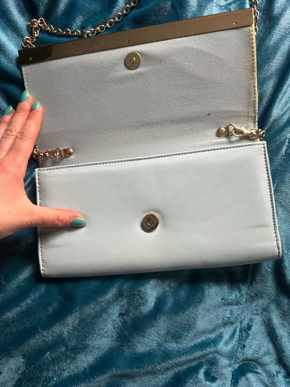 Colorblock Chain Clutch - Multi Color - Picture 3 of 4